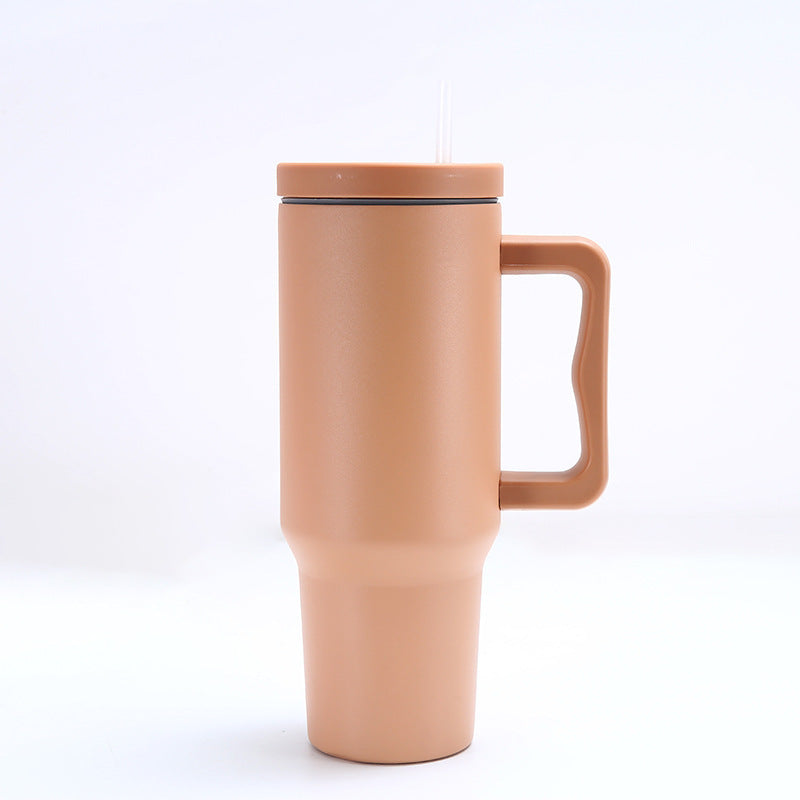 Wholesale 304 stainless steel 40oz ice cup car handle straw thermos cup